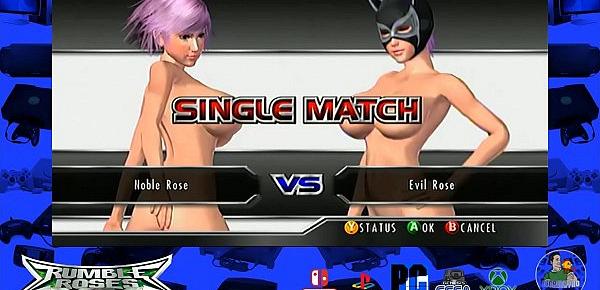  Rumble Roses XX Noble Rose vs Evil Rose ((big breasts) 18) Uncensored